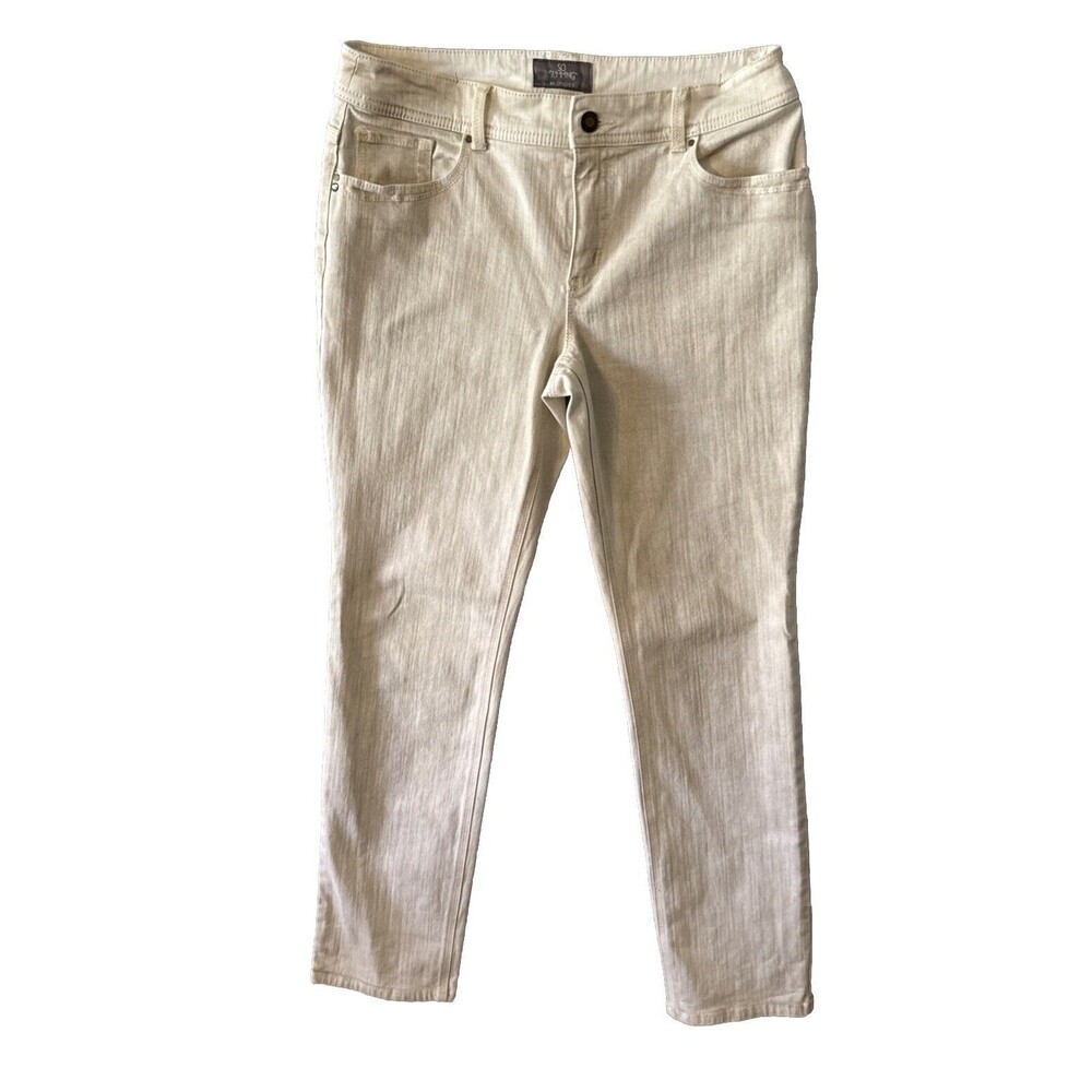 Chico’s Women’s Pants So slimming Strech Cream Casual Pant Size 0.5 - Picture 2 of 16